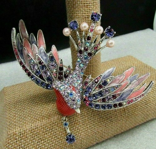 RARA SPILLA JOAN RIVERS EDIZIONE LIMITATA SWAN BIRD OF PARADISE SPILLA NUOVA rara - Foto 8 di 13