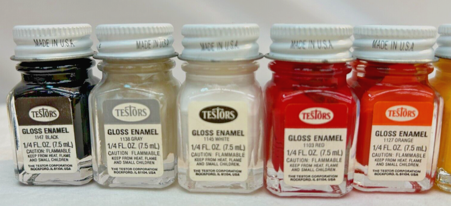 Testors Plastic Model Car Finishing Set Paint14 paintsGloss Enamels