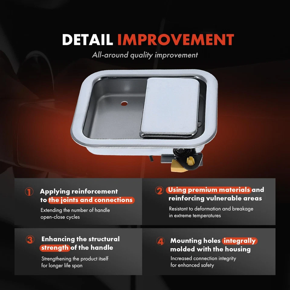 Manija de puerta interior cromada para conductor delantero para Western Star 4900EX 4900SA 4900FA Foto 3 de 4