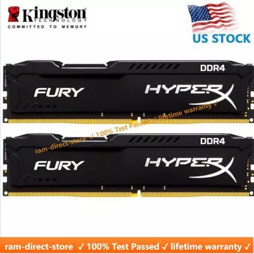 HyperX FURY DDR4 16GB 32GB 64GB 2666 MHz PC4-21300 Desktop RAM Memory DIMM 288pi