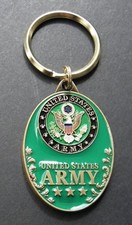 ARMY USA KEYRING KEY CHAIN RING KEYCHAIN 1.6 X 1.25 INCHES EMBOSSED US