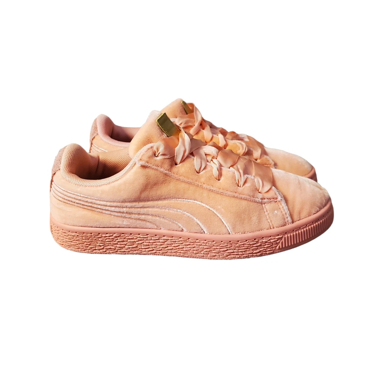 Puma Kid s Basket Classic Sneaker Shoes Size 3Y Orange Suede Fur