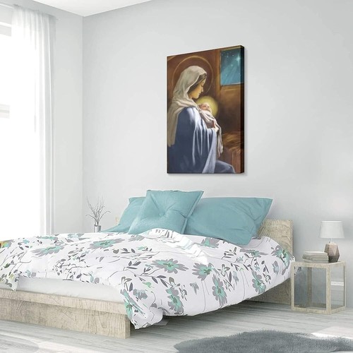 Mary and Baby Jesus Canvas Wall Art Print Poster Picture Modern Office Home - Picture 4 of 6