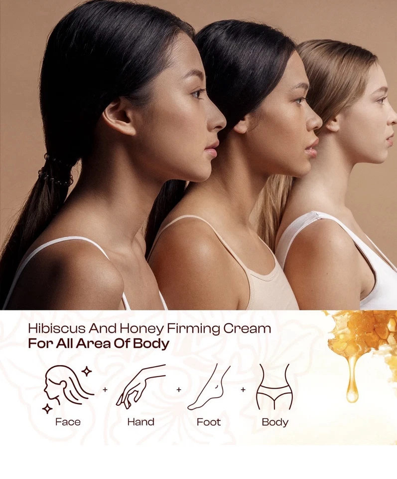 Crema reafirmante de miel de hibisco retinol y ácido hialurónico antienvejecimiento 1,7 oz Foto 3 de 4