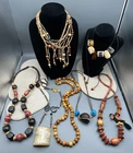VTG Necklace Lot - Wooden, Horn, Nut, Beaded Assorted Estate Costume Jewelry Mix