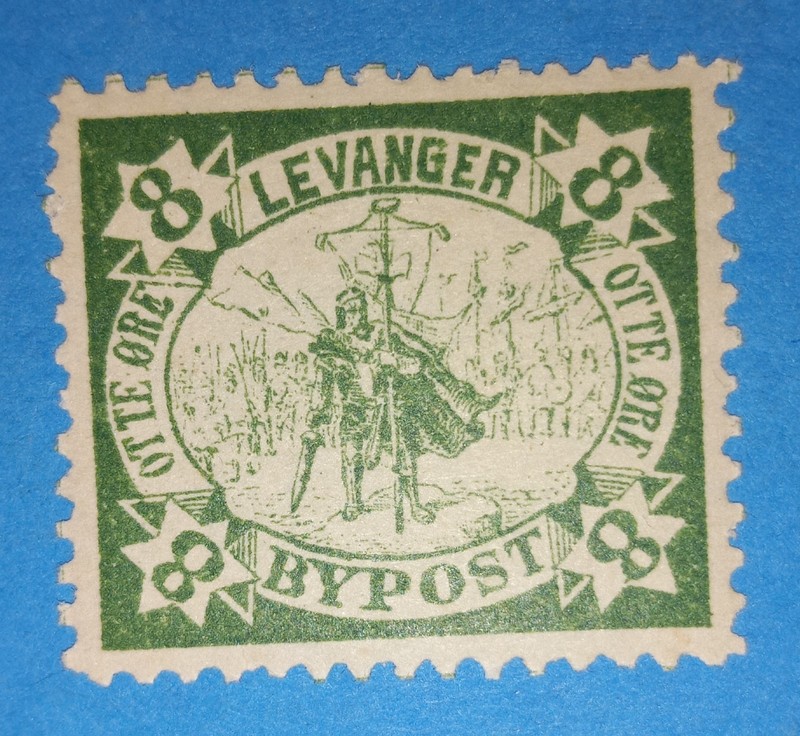 + 1888 Levanger Norway Skandinavian 8 ore Saint Olaf Local Bypost S/A#3 Mh og