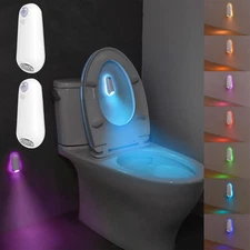 Toilet Light Motion Sensor, 8 Colors Changing Toilet Night Light for Bathroom De