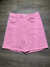 Judy Blue Womens Barbie Pink Denim Shorts Size L Stretch Mid Rise Summer