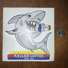 DUTCH Bros KILLER Coffee SHARK Attack STICKER Decal COFFEE Classic HTF Old STOCK