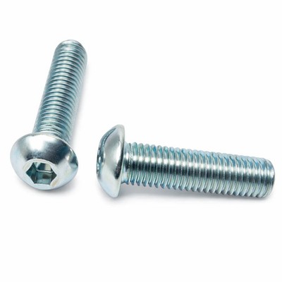 BULK BOX! #8-32x3/8'' UNC Button Socket Caps Coarse Alloy -Bake CR+3 Zinc 2500pcs