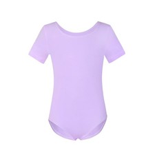 Girls Short Sleeve Team Basic Leotards For Kids 2-4years Lavender