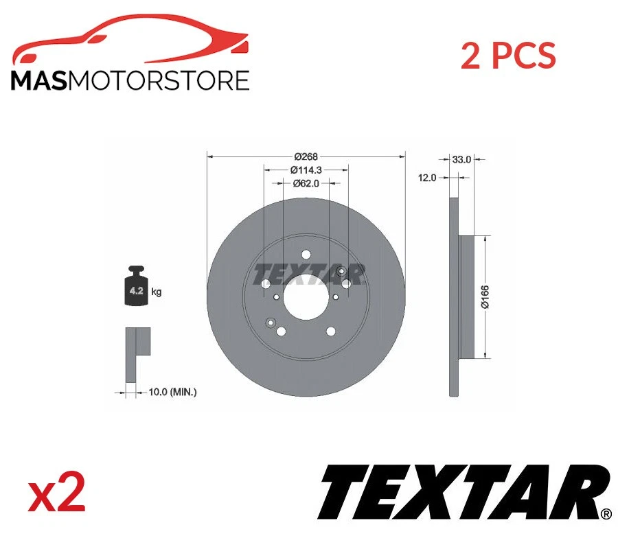 BREMSSCHEIBEN SATZ PAAR HINTEN TEXTAR 92354603 2PCS A FÜR BYD DOLPHIN,ATTO 3 EV - Bild 1 von 4