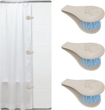 Magnetic Silicone Shower Curtain Clips for Liner, Self Adhesive Windproof Splash