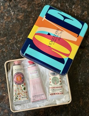 L'OCCITANE en Provence Love Tin Gift Set 3 Hand Creams Rose Shea & almond