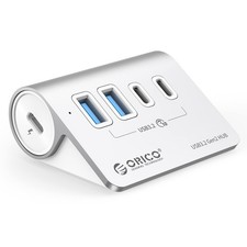 ORICO 4-Port Desktop USB 3.2 Hub, 10Gbps Aluminium USB Splitter for Laptop