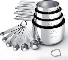 TILUCK Stainless Steel Measuring Cups & Spoons Set, Cups and Spoons,Kitchen Gadg