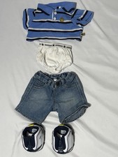 Y2k Build A Bear Blue Stripe Polo Shirt, Jean...
