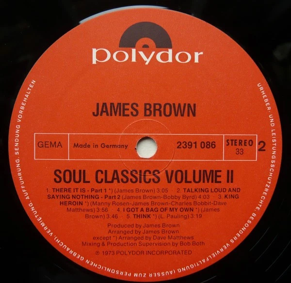 James Brown - Soul Classics Vol. II  (LP, Comp) (Very Good Plus (VG+)) - Image 3 of 3