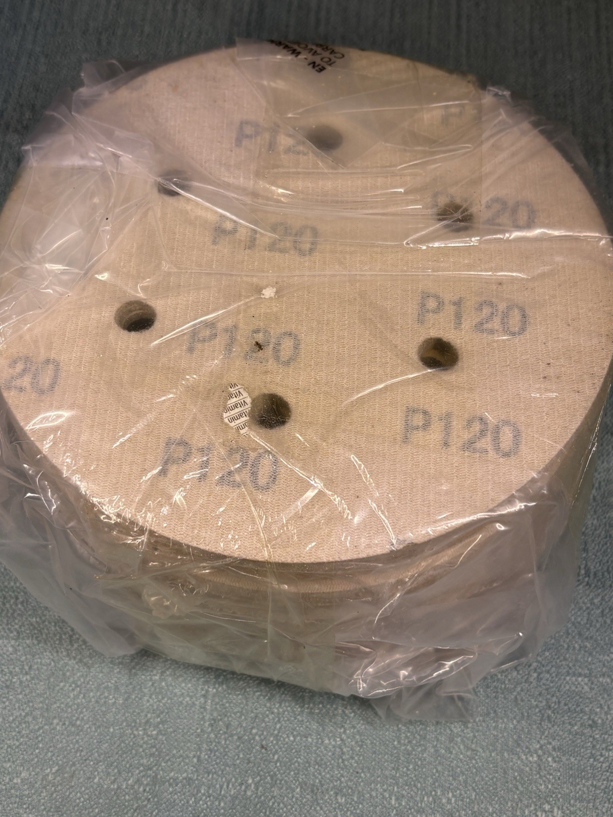 New 100 Pack 6" Hook & Loop Sanding Discs P120 Grit 6-Hole Gold