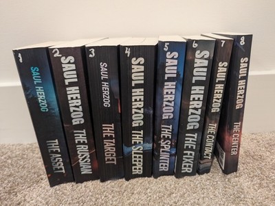 Lot Of 8 Lance Spector Thriller Novel Series By Saul Herzog Spy Book