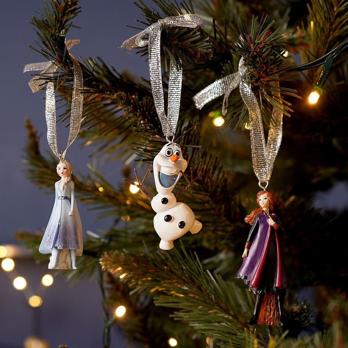 Disney Set de 3 Decoraciones de Árbol de Navidad Congelado Coleccionables Novedad Adornos