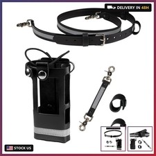 Perfect Fit Firefighter Reflective Radio Strap and Holder Leather Bundle