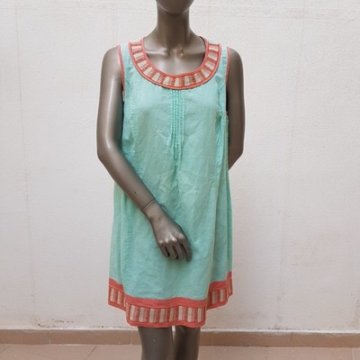 Sommerliches Kleid von E and Lisa / E & Lisa, 42 (6), mint, coral, bestickt