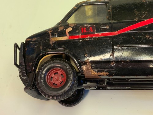 VINTAGE A-TEAM BLACK RED 1983 THE ERTL CO USA 11”METAL GMC VAN 52040 slidingDOOR - Picture 15 of 24