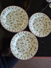 3 x STAFFORDSHIRE OAKWOOD SIDE PLATES 7" diameter excellent condition 