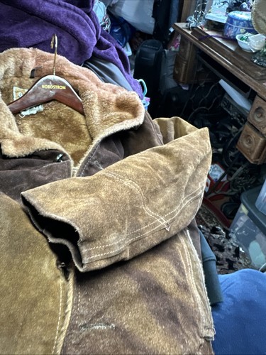 Abrigo chaqueta de gamuza para hombre Sears the Leather Shop aplastado blanqueado por el sol - Imagen 8 de 24