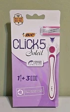 BIC Soleil Click 5 Blade Razor with 1 Handle and 3 Refills