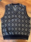 Van Heusen Men’s V-Neck Sweater Vest Pullover Medium Later Classic Grey Black — photo 1