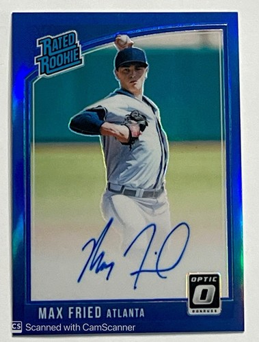 Max Fried RRS-MF Blue /75 RC ROOKIE AUTO Braves 2018 Donruss Optic Rates Rookie