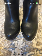 Christian Louboutin Women’s Black Leather Red Sole Side Zip Ankle Bootie 6.5