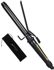 Lanvier 1 Inch Extra Long Hair Curling Iron With Ceramic Tourmaline Barrel Profe