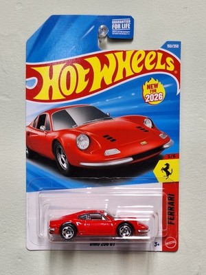 2026 HOT WHEELS RED DINO 206 GT FERRARI 5/5 HW FERRARI SERIES 150/250