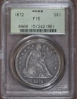 1872 P - Seated Liberty Silver Dollar - PCGS F15 Old OGH Holder - Original #506