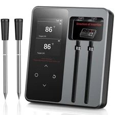 Smart Wireless BT Meat Thermometer 2 Probes 6 Sensors Instant Read App Control