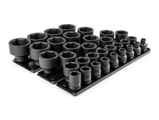 Tekton 3/4 Inch 6 Point Impact Socket Set, 33 Pieces 1/2 - 2-1/2 Inch 