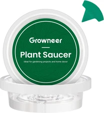 15 Packs 6 Inches Clear Plant Saucers Flower Pot Trays, with 15 Pcs Plant Labels