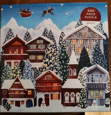 Galison 500 Piece Winter Village Architecture Jigsaw Puzzle Multicolor