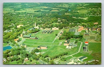 UVM Burlington VT Aerial View Postcard   University of Vermont Plasticchrome