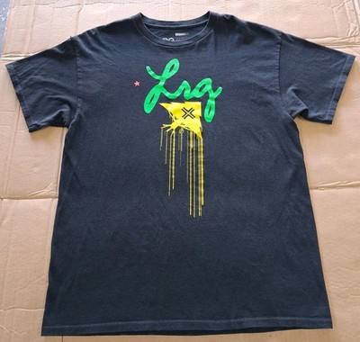LRG Lifted Research Group T Shirt Black Mens Large Short Sleeve 
