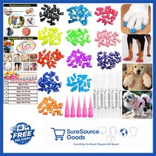 Dog Nail Caps for Large Breeds 100pcs Claw Covers with Adhesives & Applicators