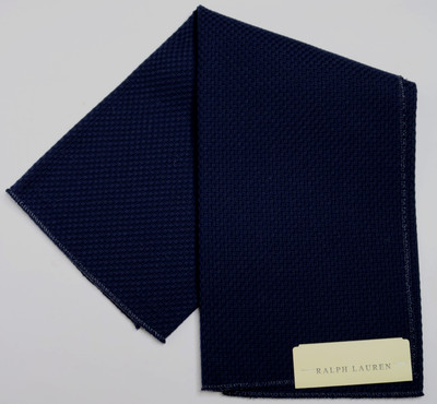Ralph Lauren 24"X26" Fabric Remnant "Grimaldi Weave" Color Navy Blue