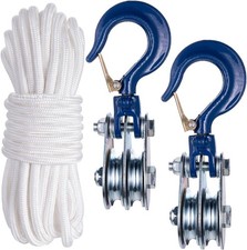 1Ton Double Cable Pulley Block, Heavy Duty Pulley System, Lifting Block Hoist