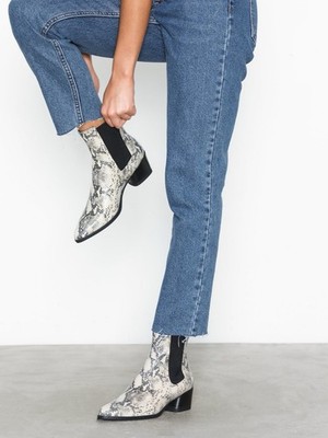 Vagabond Lara Chelsea Boots Sand Black Snakeskin Color Way Women s 7.5 US 38 EU