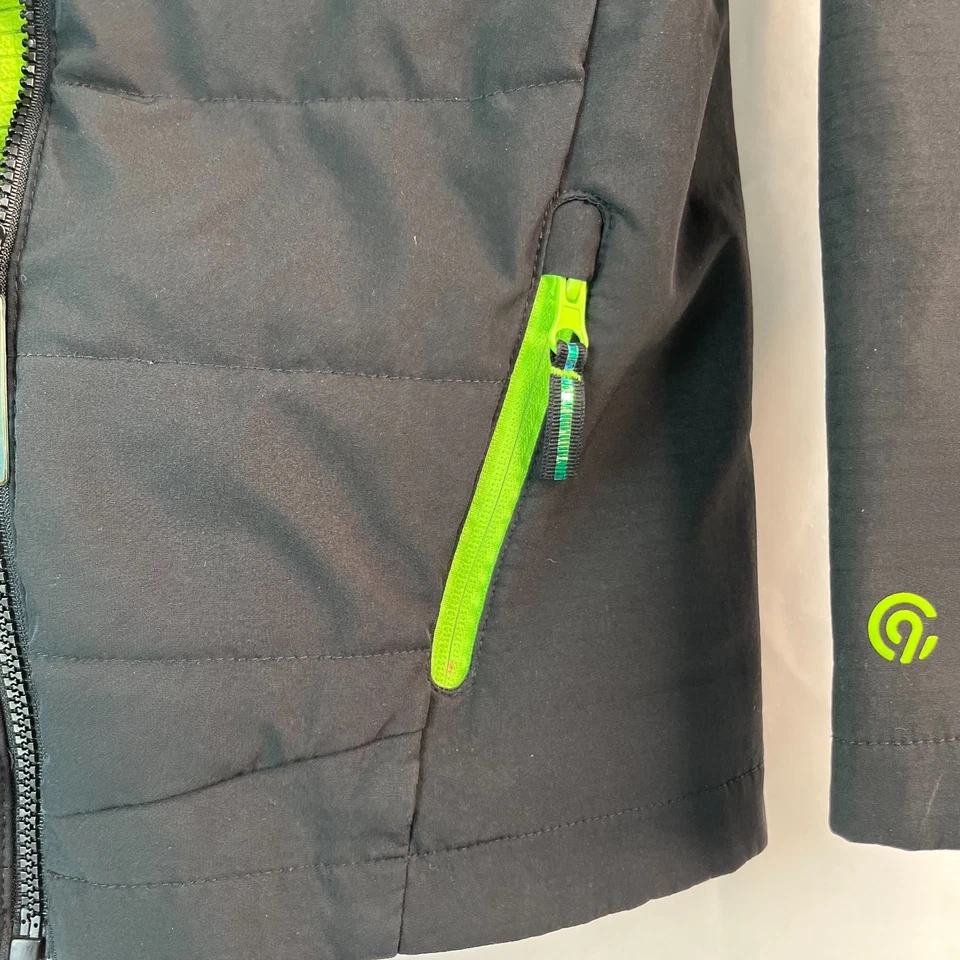 Chaqueta C9 by Champion Niños Pequeña 8-10 Negra Verde Logo Vellón Cremallera Completa Con Capucha Foto 3 de 4