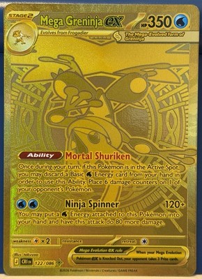 Pokemon TCG Chaos Rising Mega Greninja Ex GOLD 122/086 English