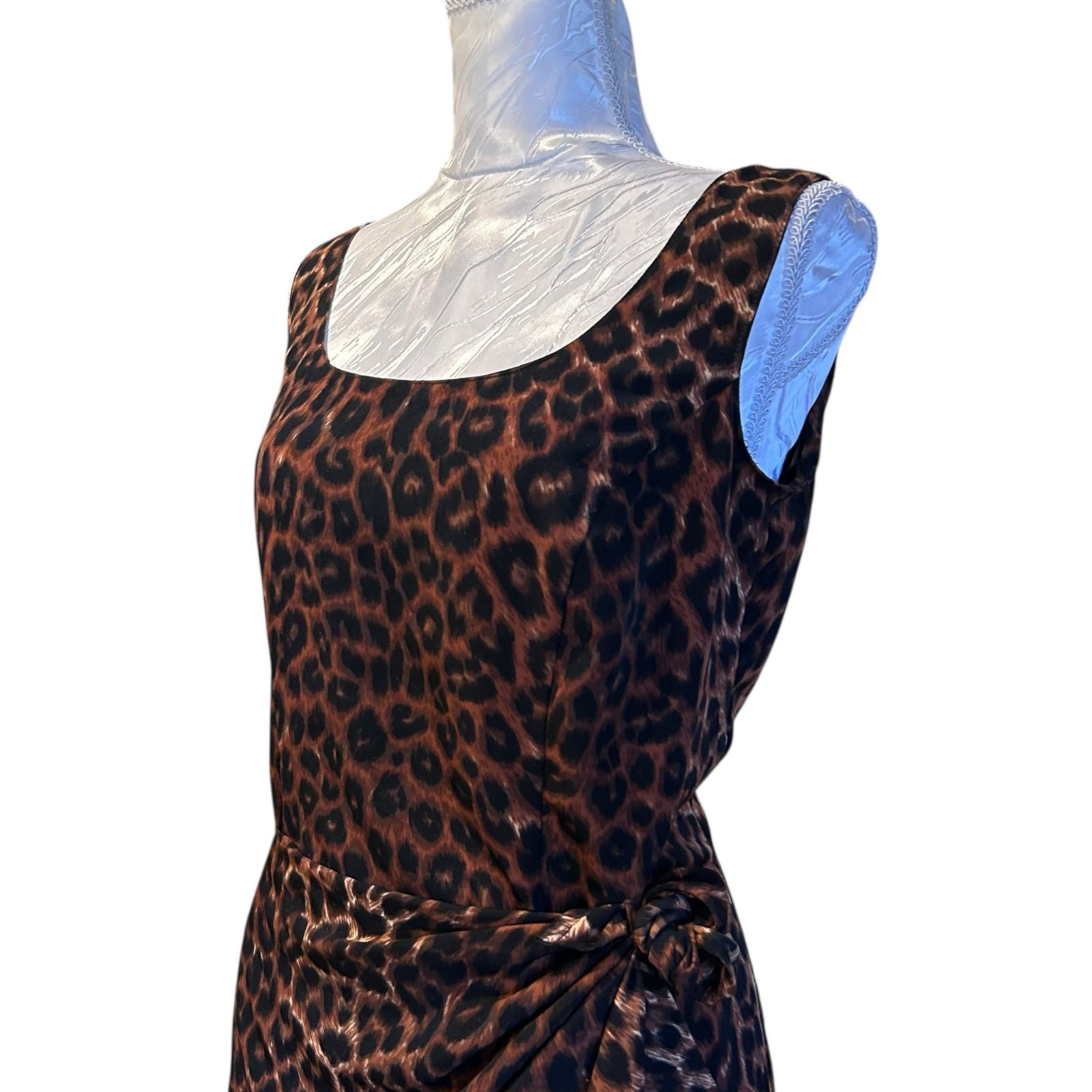 Vintage Basic Editions Leopard Print Wrap Dress S… - image 12